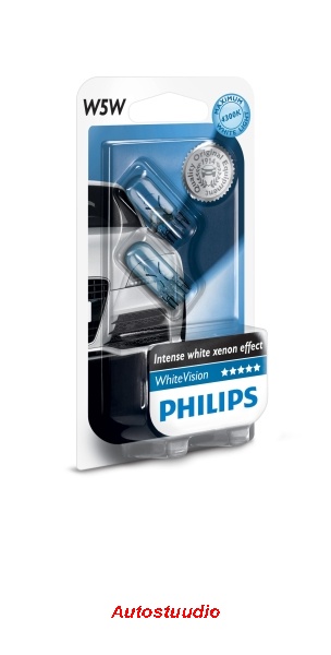 Pirn Philips 12V W5W T10 WhiteVision, 2 tk